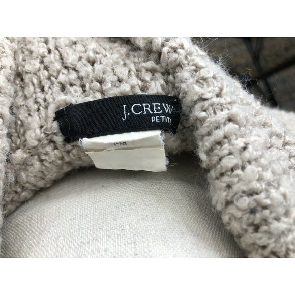 Women's J. Crew Petite Medium Cowl Neck Beige Long Sleeve Sweater - Picture 5 of 6